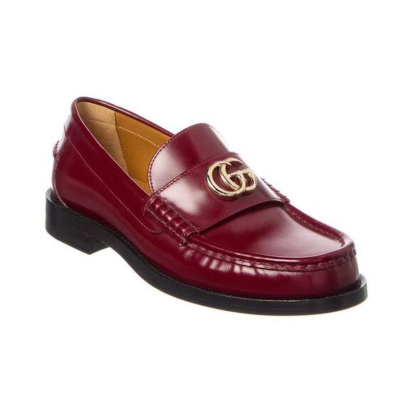 Gucci Double G Leather Loafer, Red - Picture 1 of 5